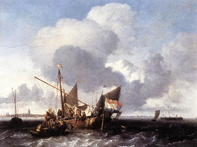 BACKHUYSEN, Ludolf Ships on the Zuiderzee before the Fort of Naarden fgg oil painting image
